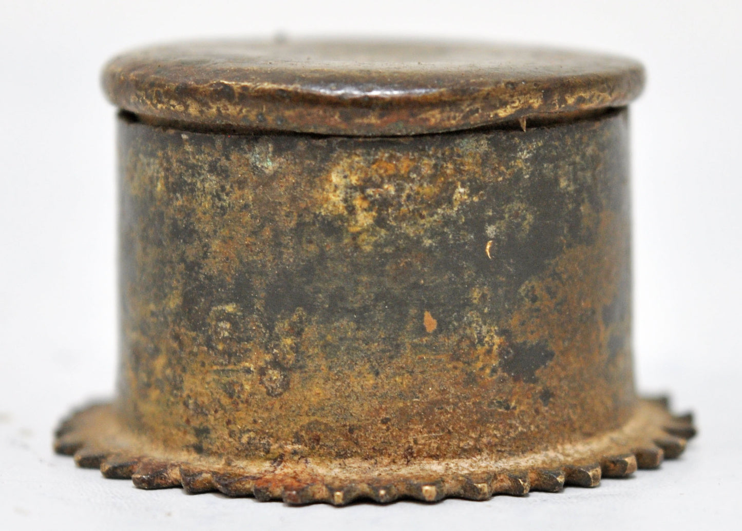 Antique Brass Small Kum Kum Powder Tika Box Original Old Hand Crafted Engraved