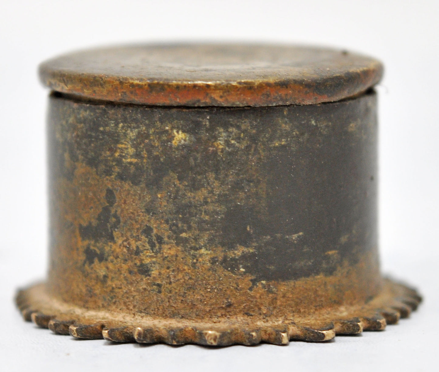 Antique Brass Small Kum Kum Powder Tika Box Original Old Hand Crafted Engraved