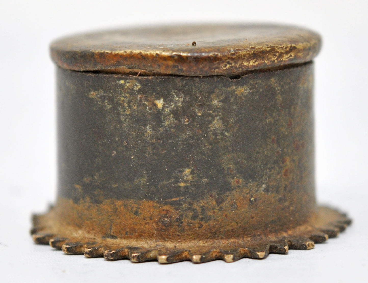 Antique Brass Small Kum Kum Powder Tika Box Original Old Hand Crafted Engraved