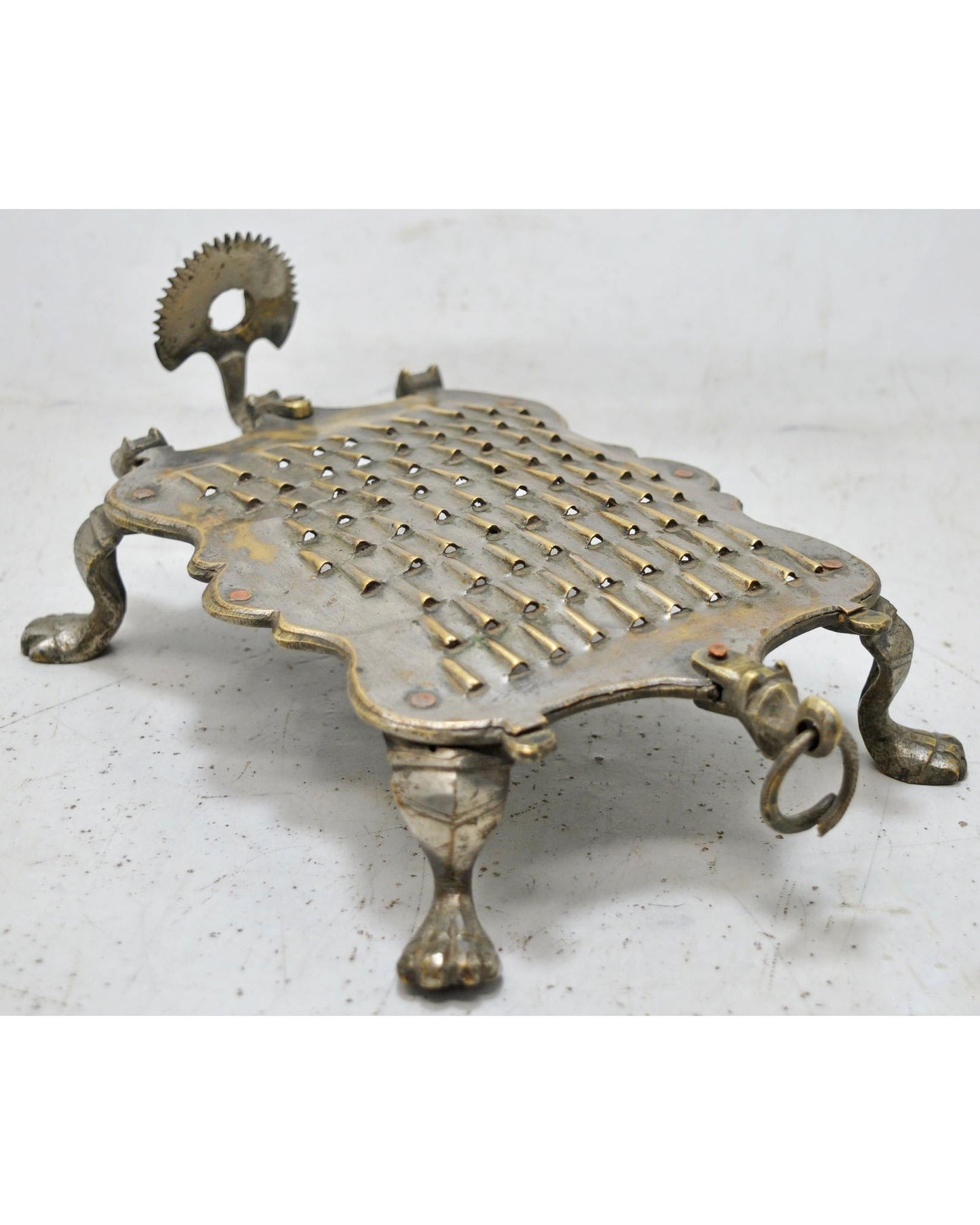 Antique Brass Kitchenware Grater Original Old Hand Crafted Engraved