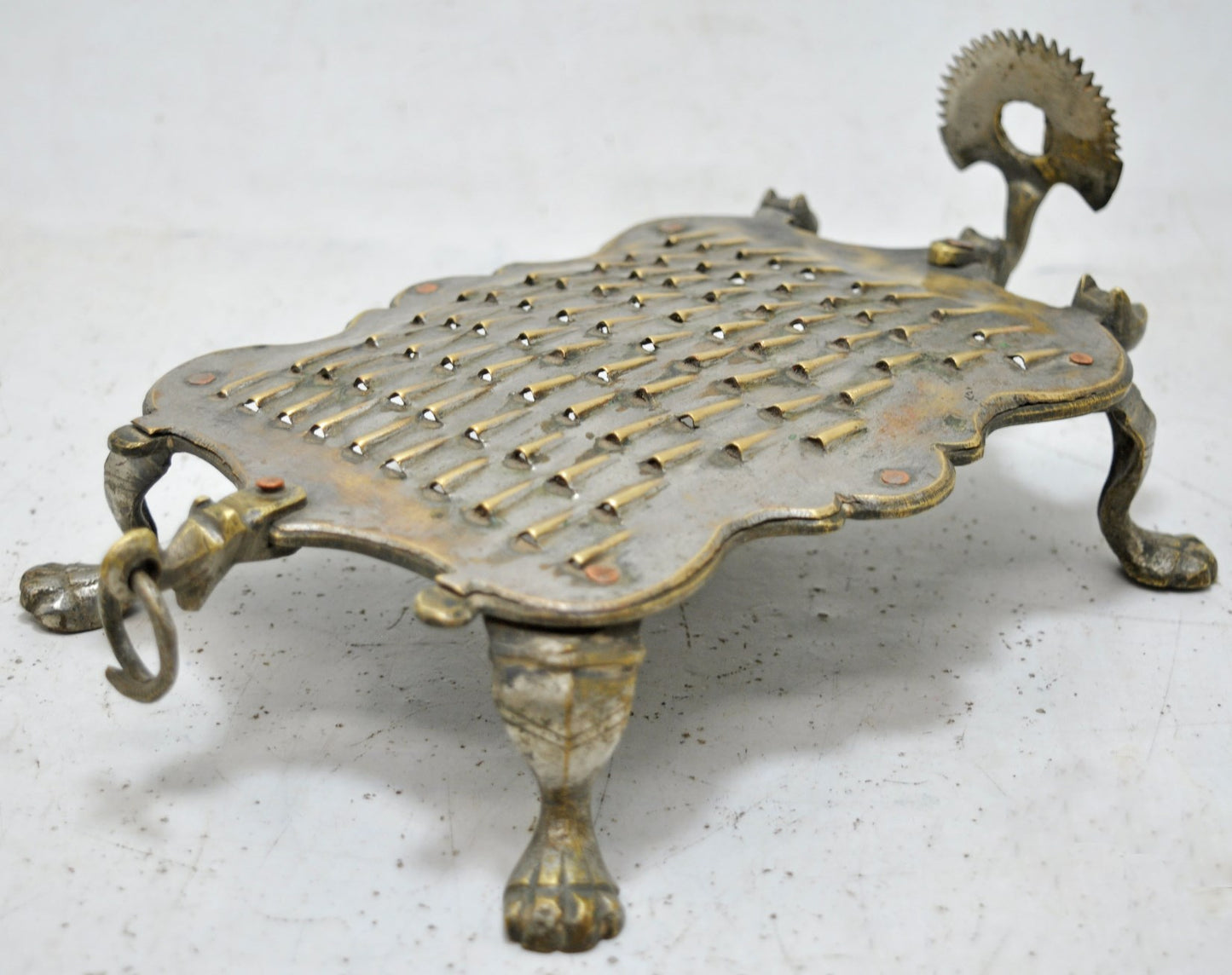 Antique Brass Kitchenware Grater Original Old Hand Crafted Engraved