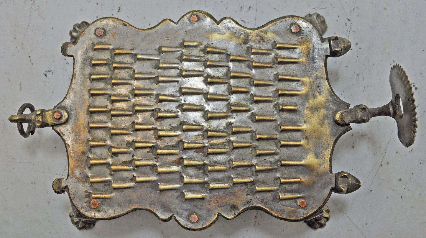 Antique Brass Kitchenware Grater Original Old Hand Crafted Engraved