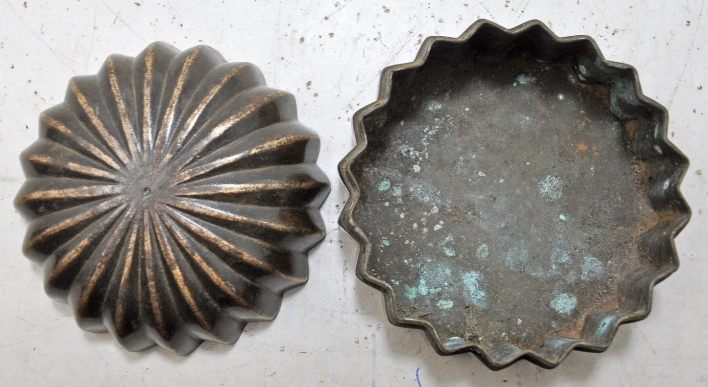 Antique Brass Melon Shaped Betel Nuts Supari Box Original Old Very Fine Quality