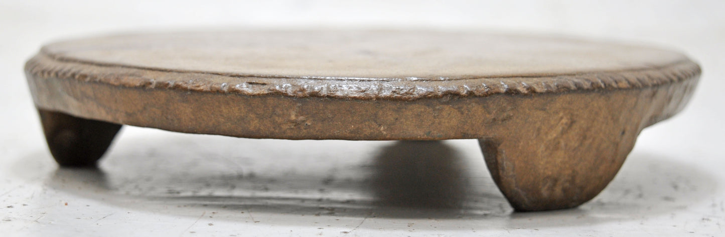 Antique Sand Stone Round Saffron Grinding Plate Original Old Hand Carved