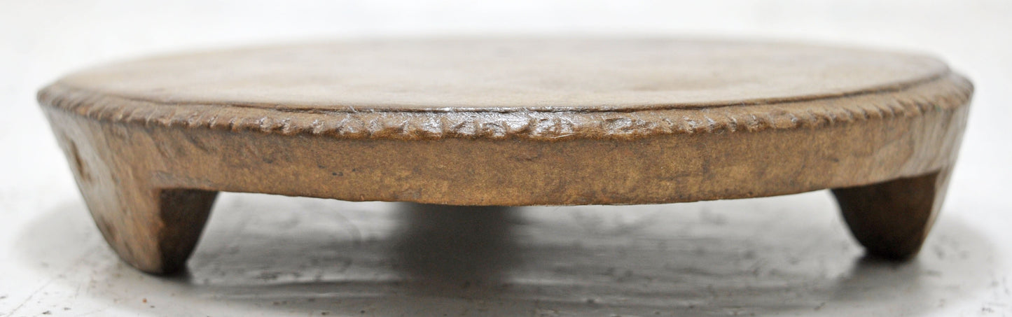 Antique Sand Stone Round Saffron Grinding Plate Original Old Hand Carved