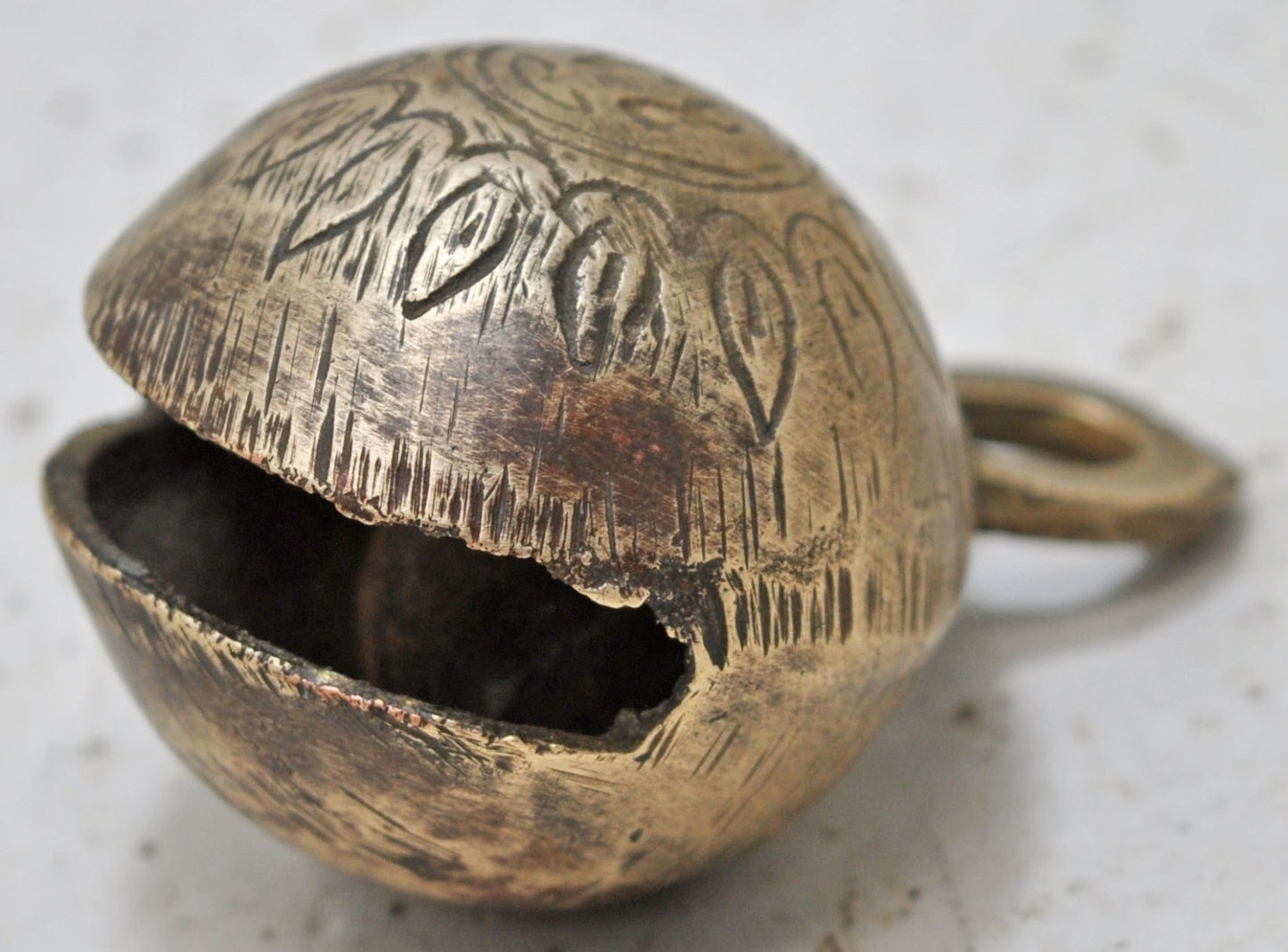 Antique Brass Small Animals Cow Bell Original Old Hand Crafted Engraved