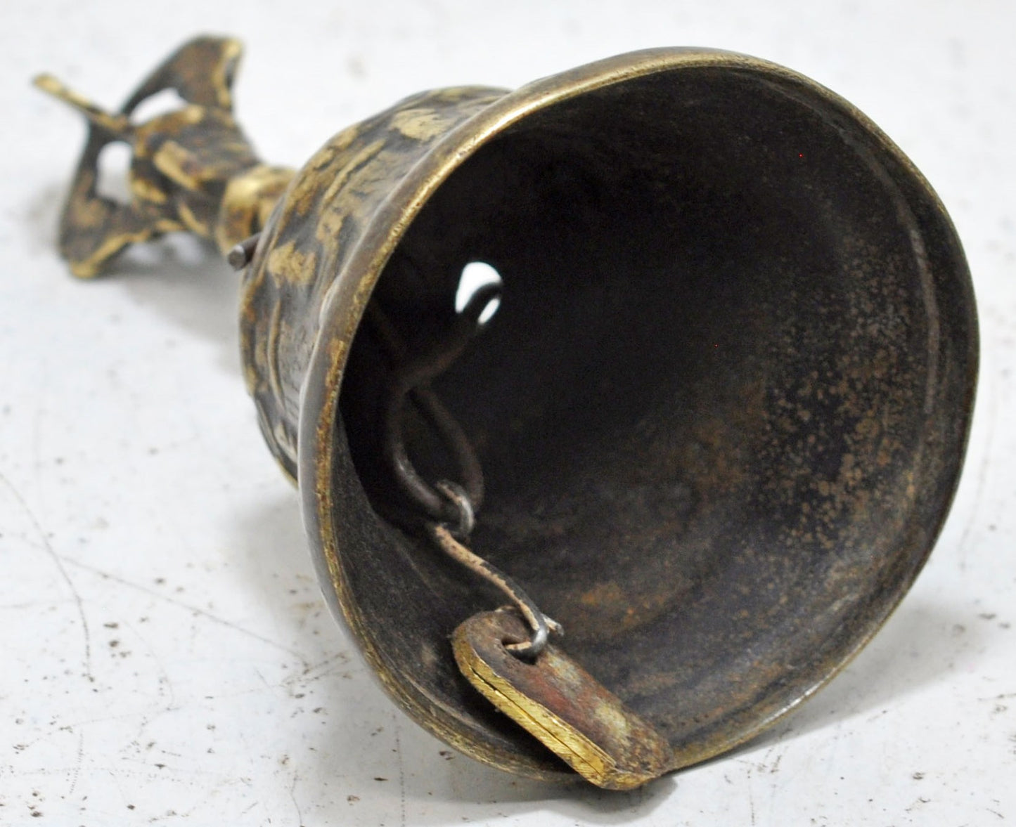 Vintage Brass Temple Aarti Bell Original Old Hand Crafted Engraved