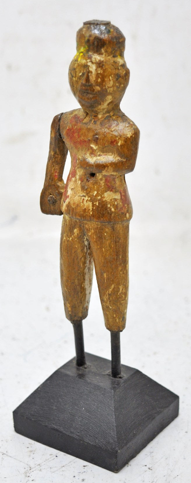 Antique Wooden Woman Figurine Orignal Old Hand Carved Painted