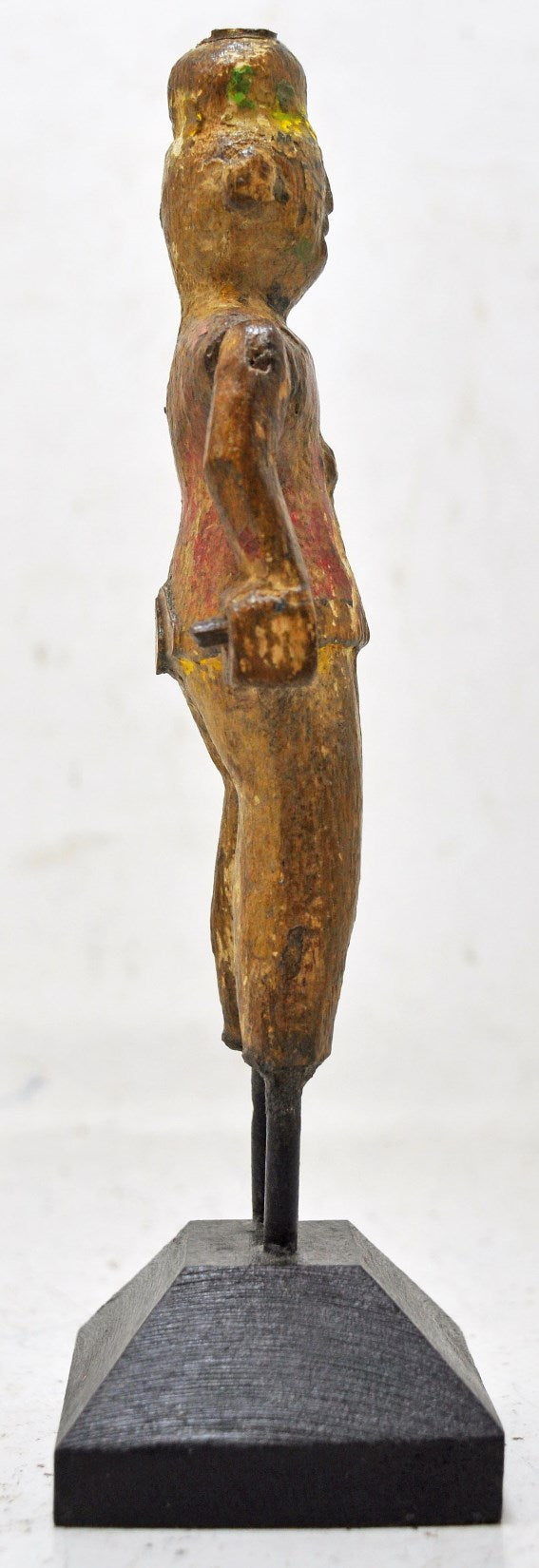 Antique Wooden Woman Figurine Orignal Old Hand Carved Painted
