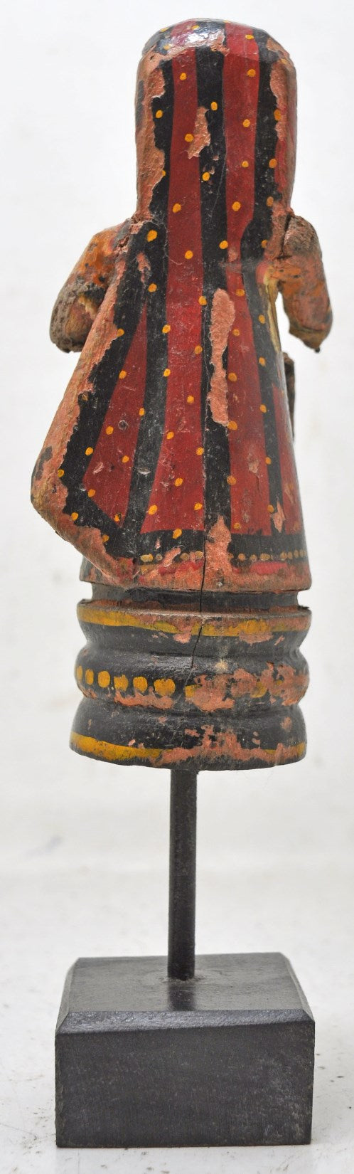 Antique Wooden Woman Figurine Orignal Old Hand Carved Painted