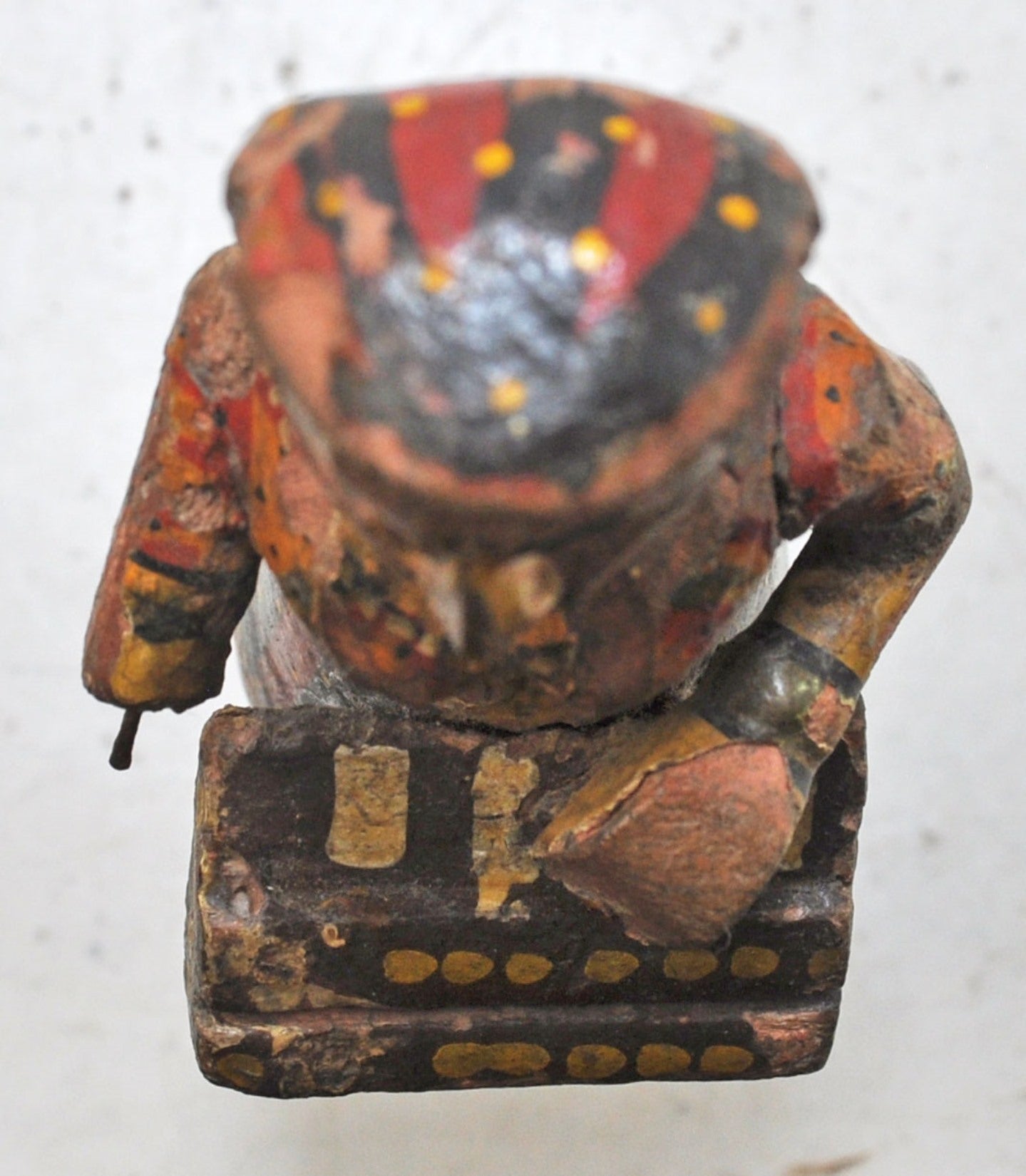 Antique Wooden Woman Figurine Orignal Old Hand Carved Painted