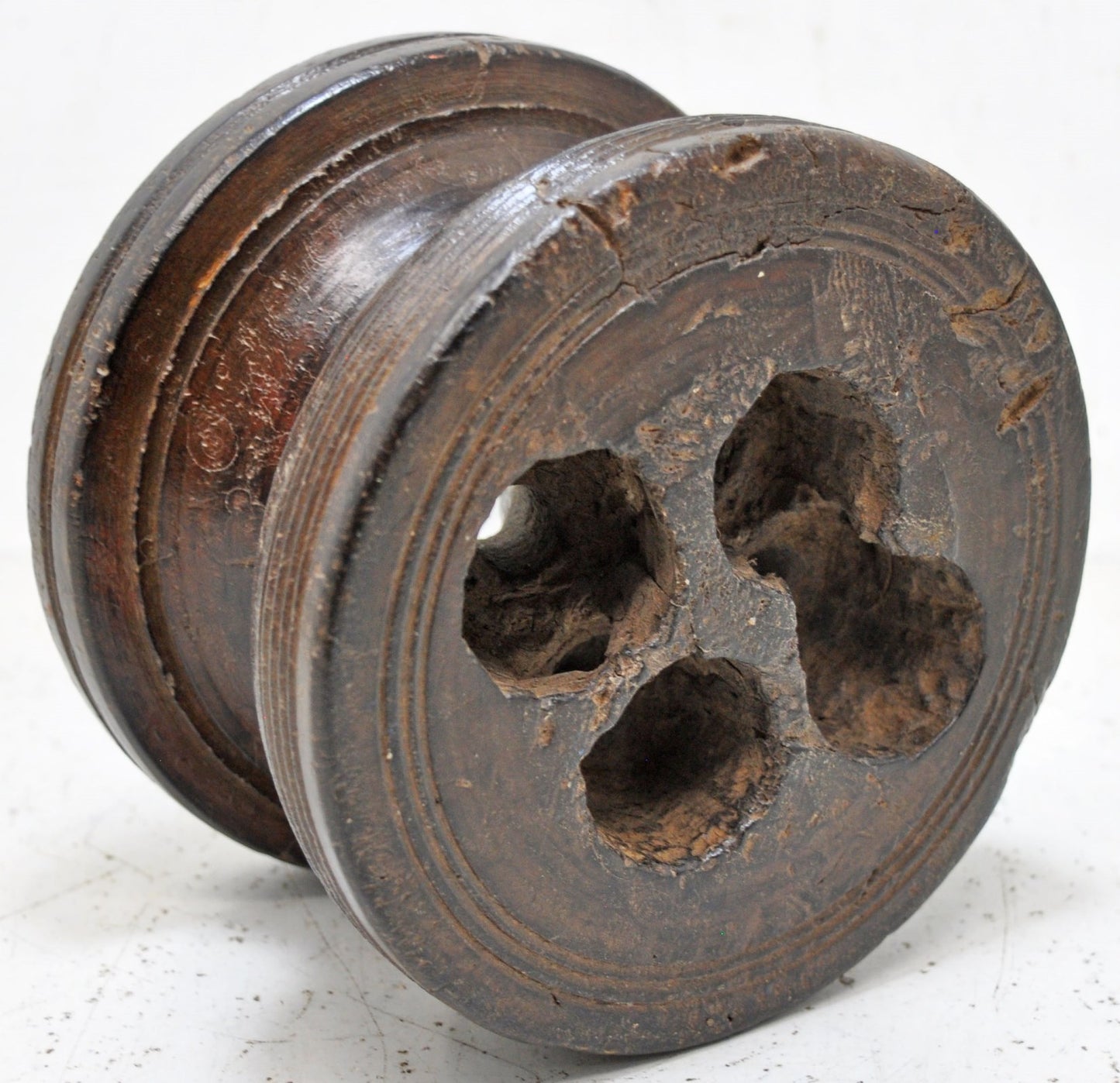 Antique Wooden Agricultural Seeder Bijni Original Old Hand Carved