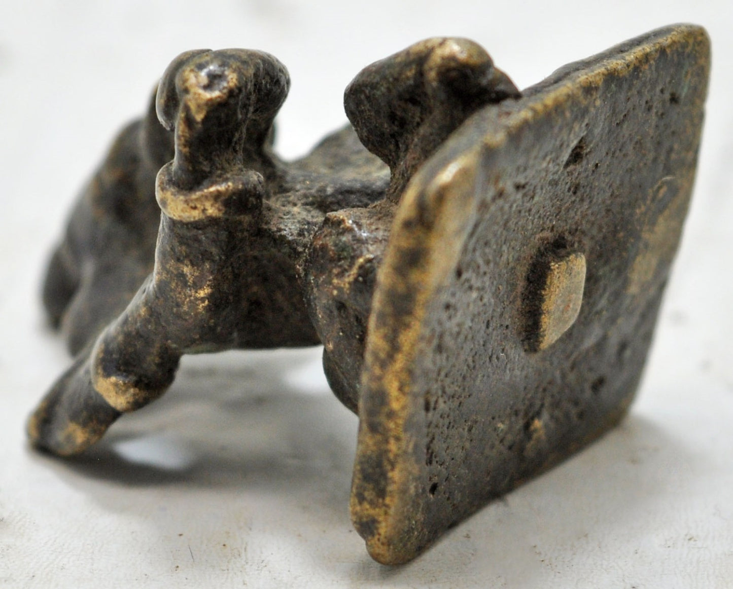 Antique Brass God Ganesha Idol Figurine Original Old Hand Crafted Fine Engraved