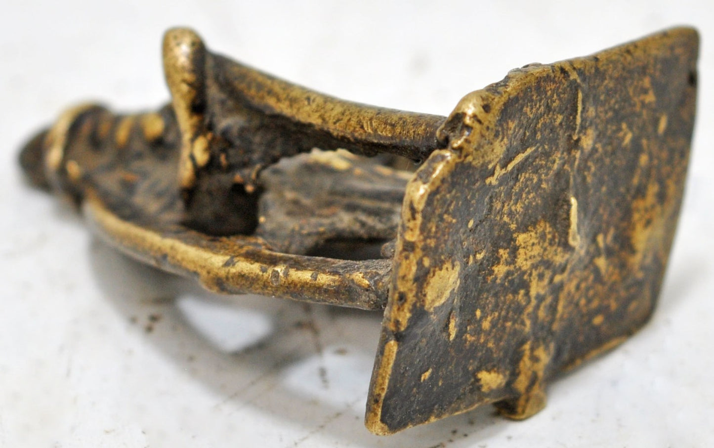 Antique Brass Tribal God Idol Figurine Original Old Hand Crafted Engraved