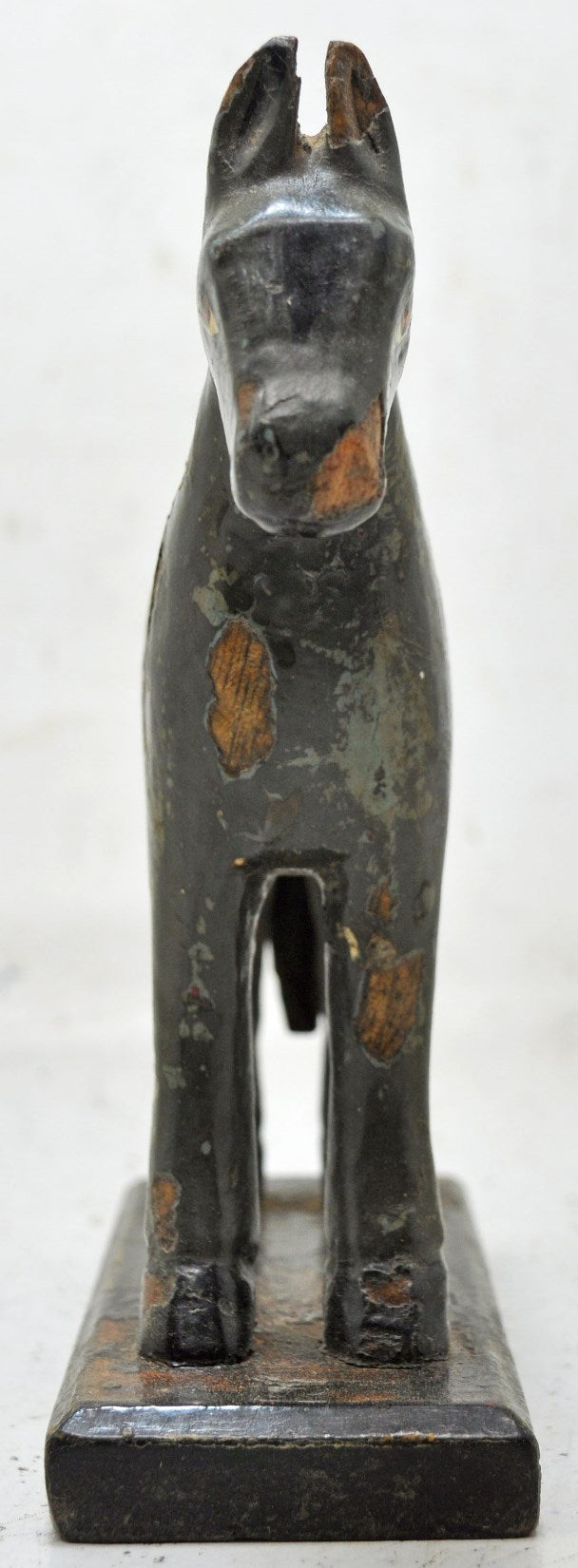 Vintage Wooden Standing Horse Figurine Original Old Hand Carved