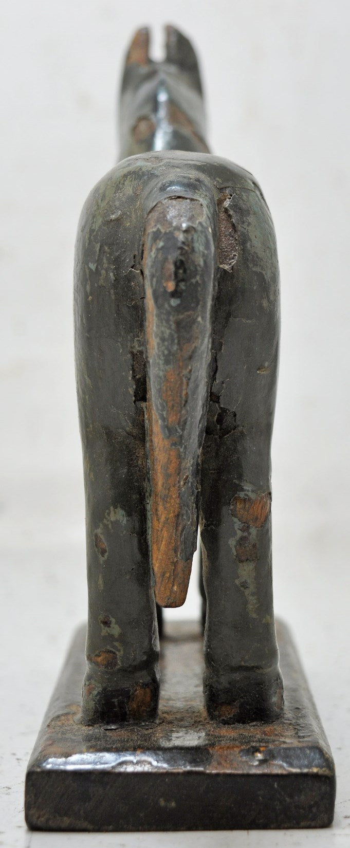 Vintage Wooden Standing Horse Figurine Original Old Hand Carved