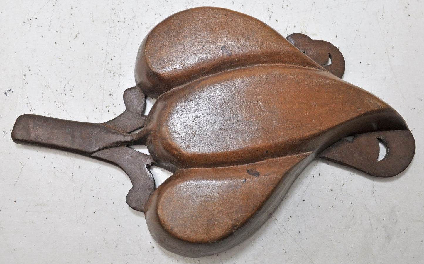 Antique Wooden 3 Compartments Bowl Original Old Hand Carved
