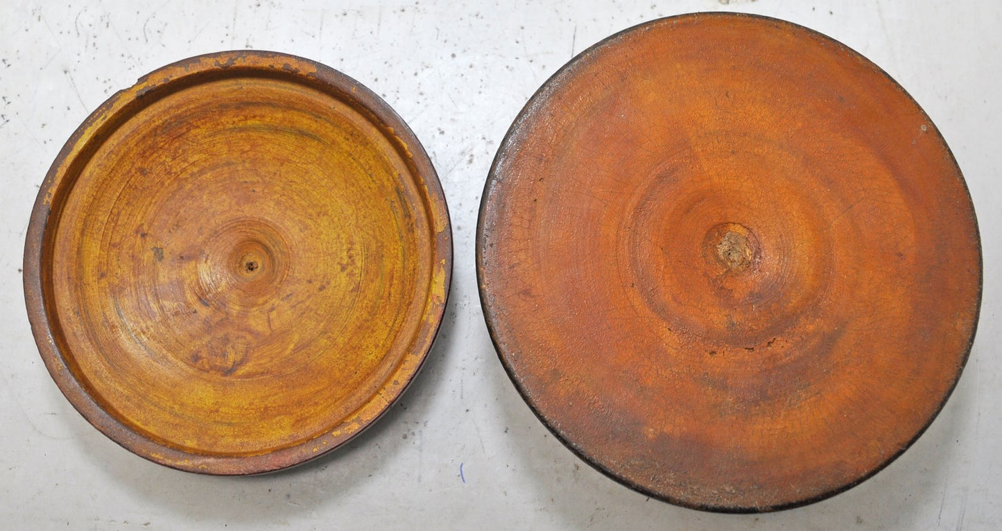 Antique Wooden Kum Kum Powder Tika Box Original Old Hand Carved Lacquer Painted