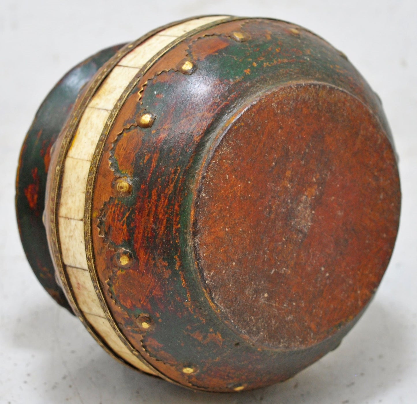 Vintage Wooden Round Water Drinking Lota Pot Original Old Hand Carved