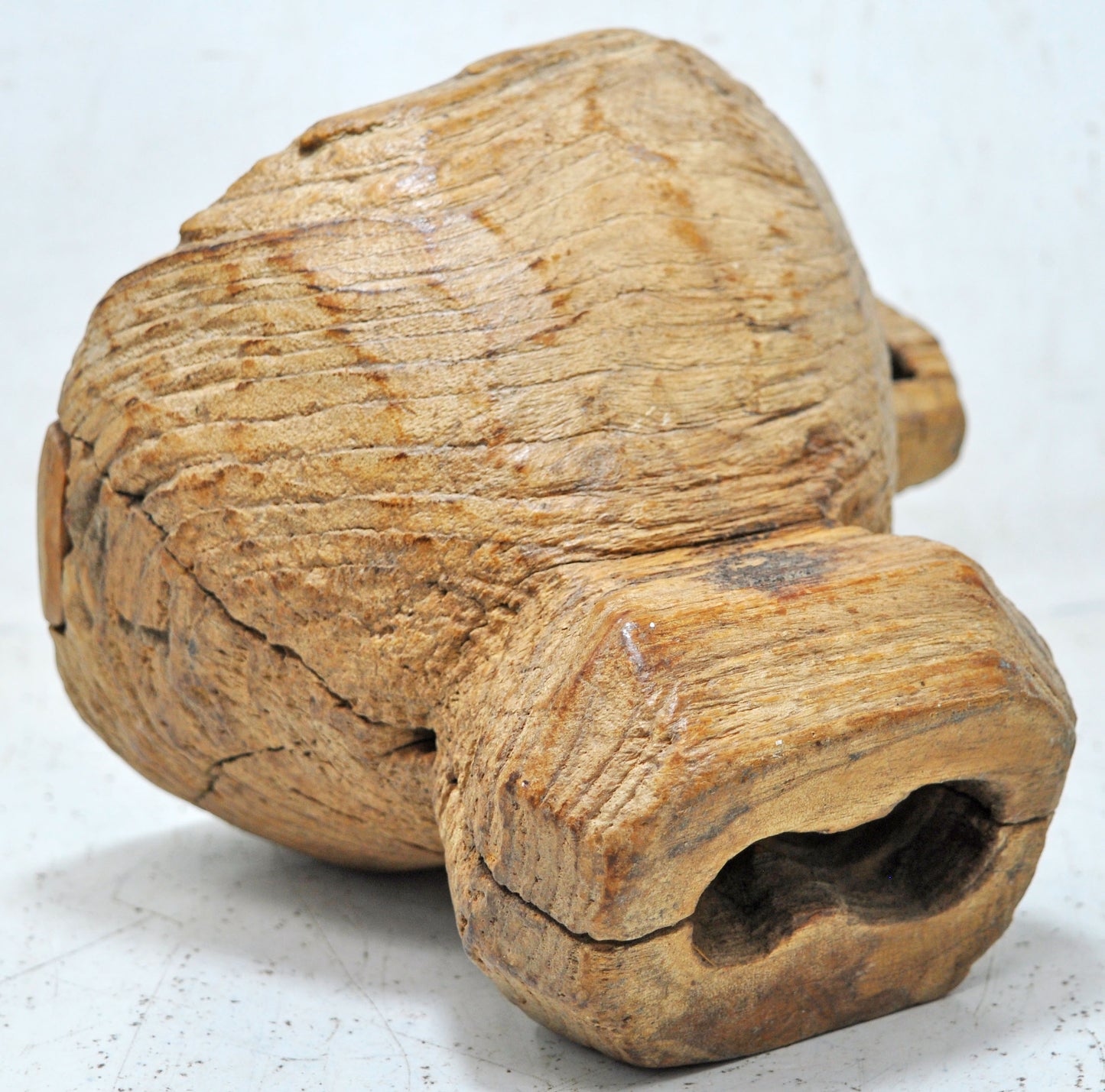 Antique Wooden Agricultural Bijni Seed Holder Candle Stand Original Old Hand Carved