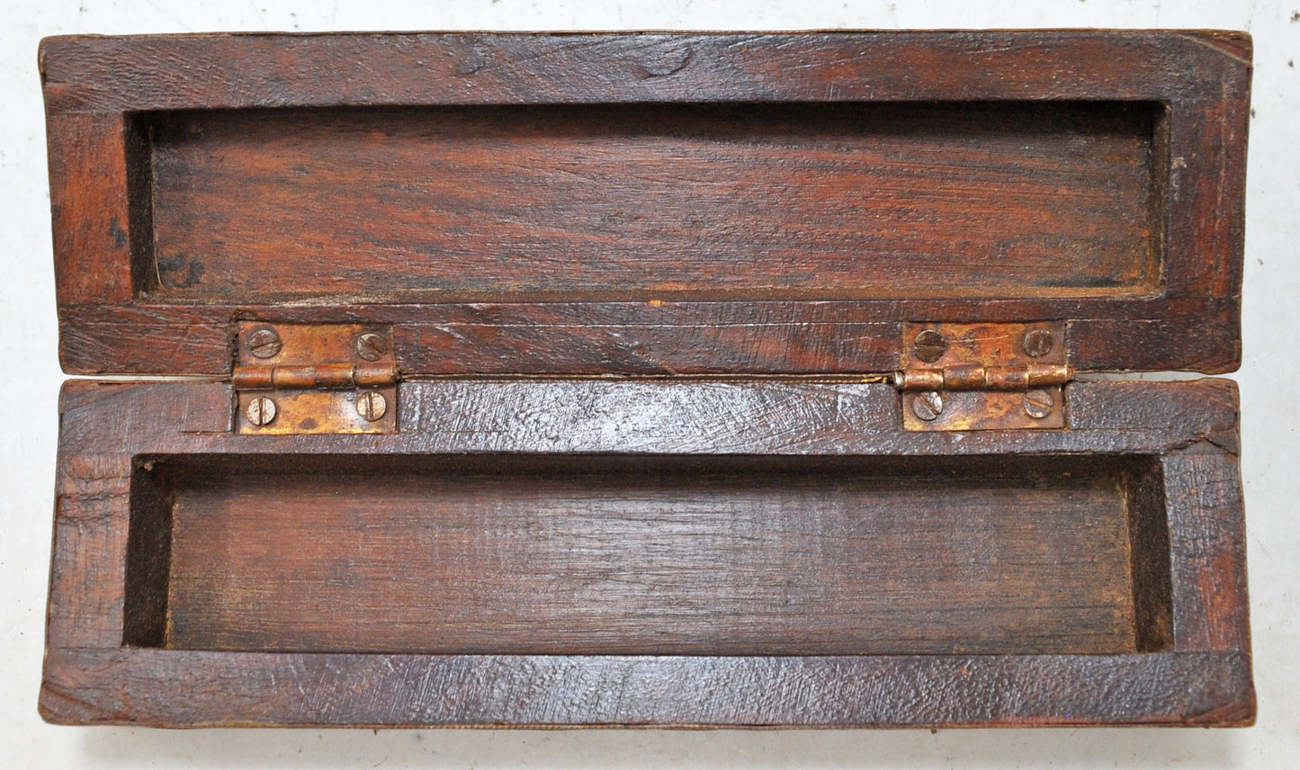 Vintage Wooden Small Pencil Stationary Box Original Old Hand Crafted
