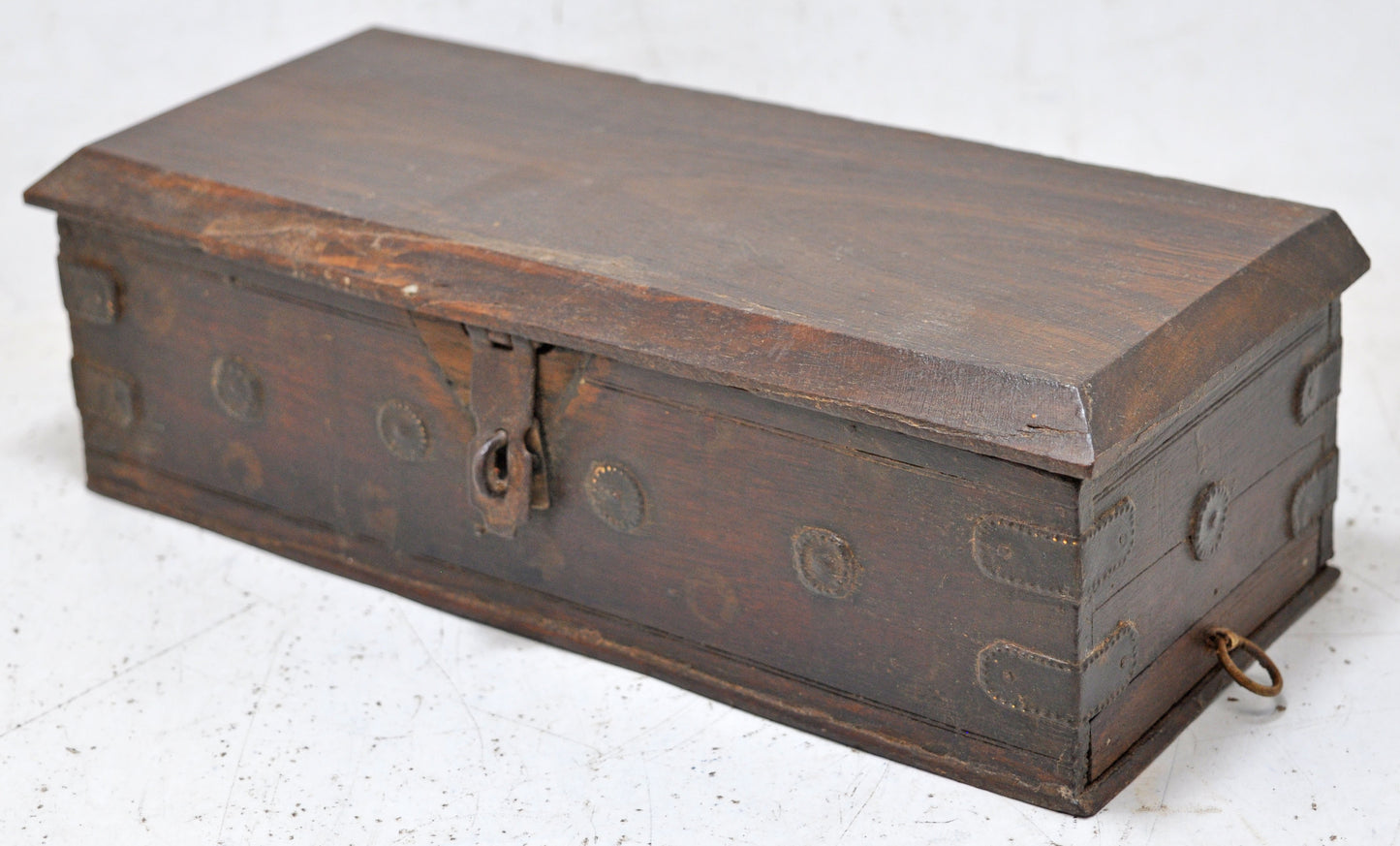 Antique Wooden Pencil Stationary Box Original Old Hand Crafted Brass Fitted