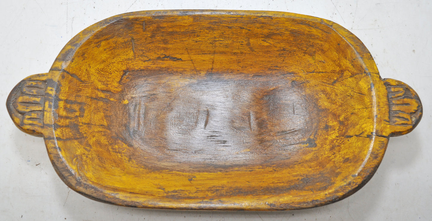 Vintage Wooden Oval Serving Plate Tray Original Old Hand Carved