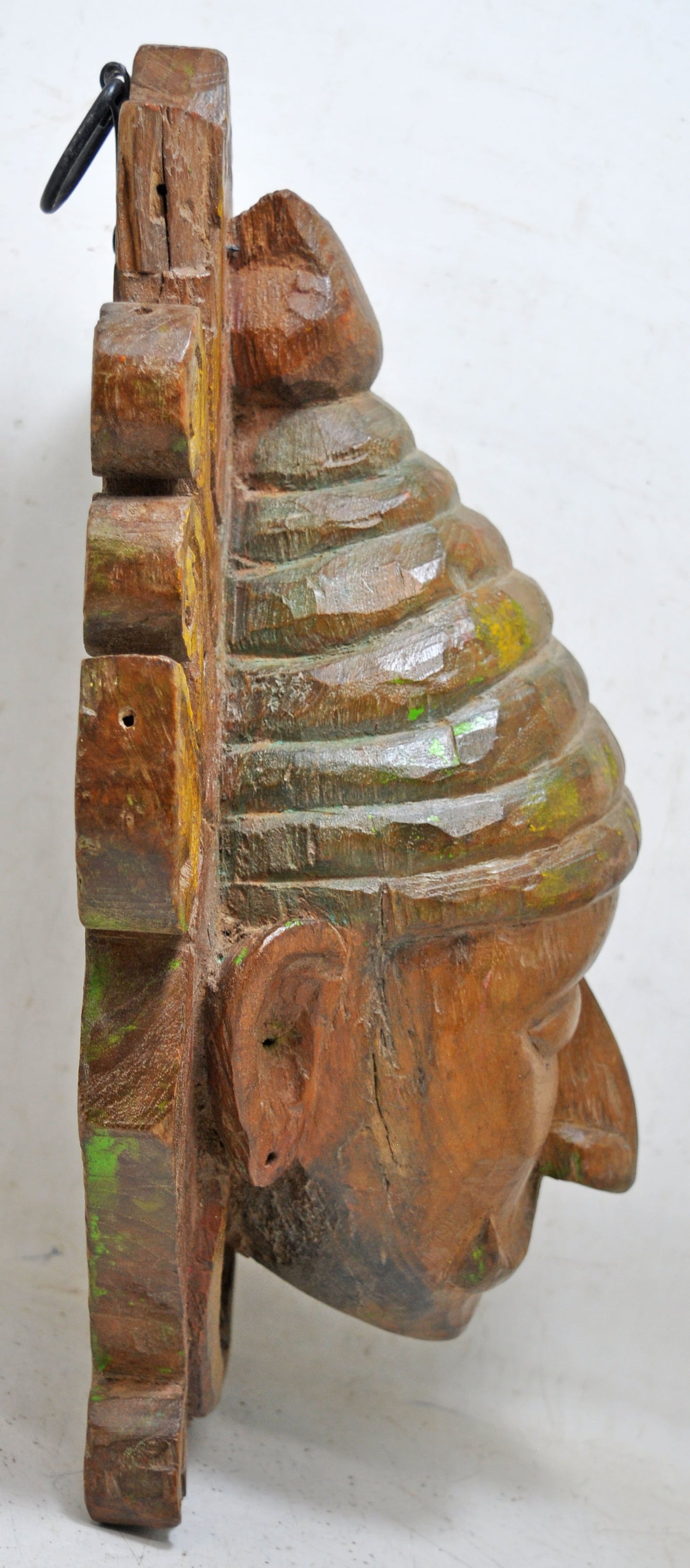 Antique Wooden Wall Hanging Man Head Bust Figurine Original Old Hand Carved