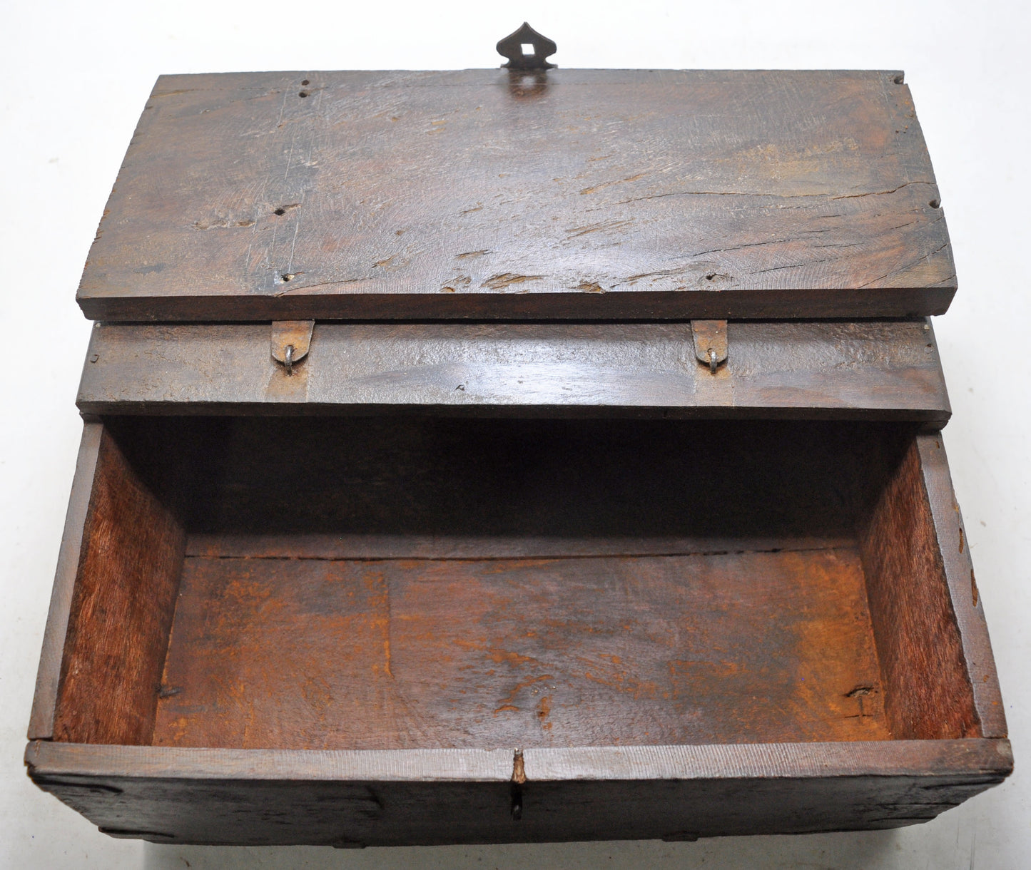 Antique Wooden Large Size Storage Chest Box Original Old Hand Crafted