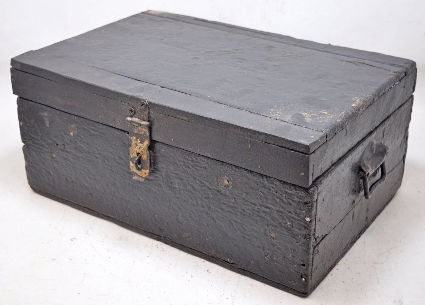 Antique Wooden Large Merchants Cash Chest Box Original Old Hand Crafted
