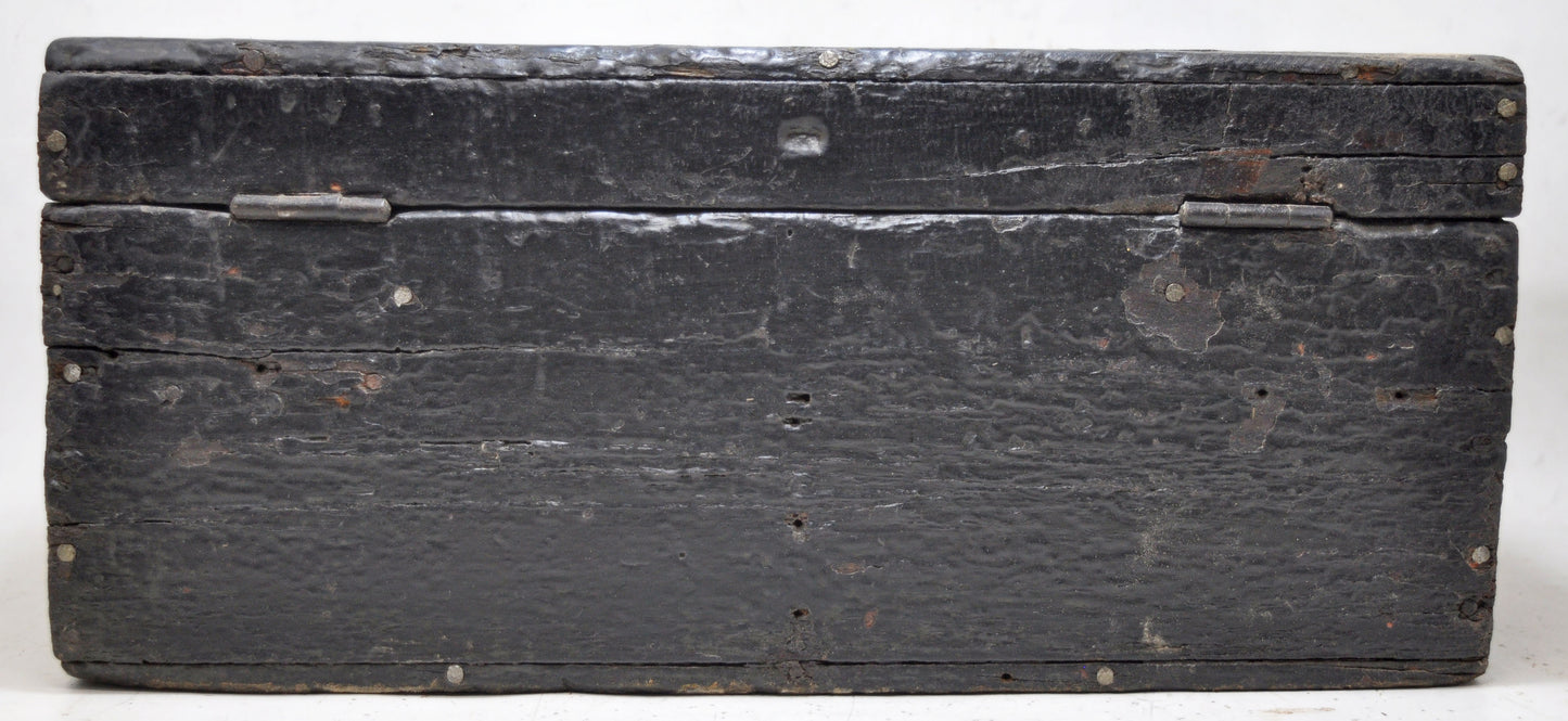 Antique Wooden Large Merchants Cash Chest Box Original Old Hand Crafted