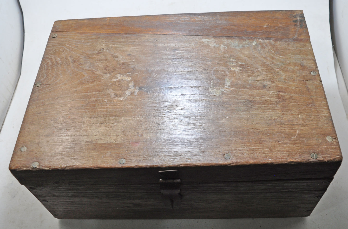 Antique Wooden Large Merchants Cash Chest Box Original Old Hand Crafted