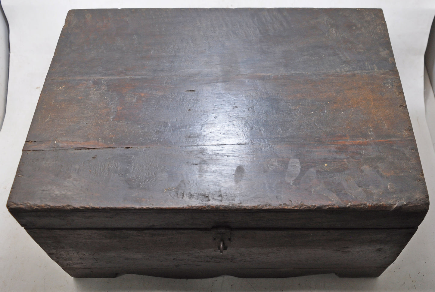 Antique Wooden Large Merchants Cash Chest Box Original Old Hand Crafted