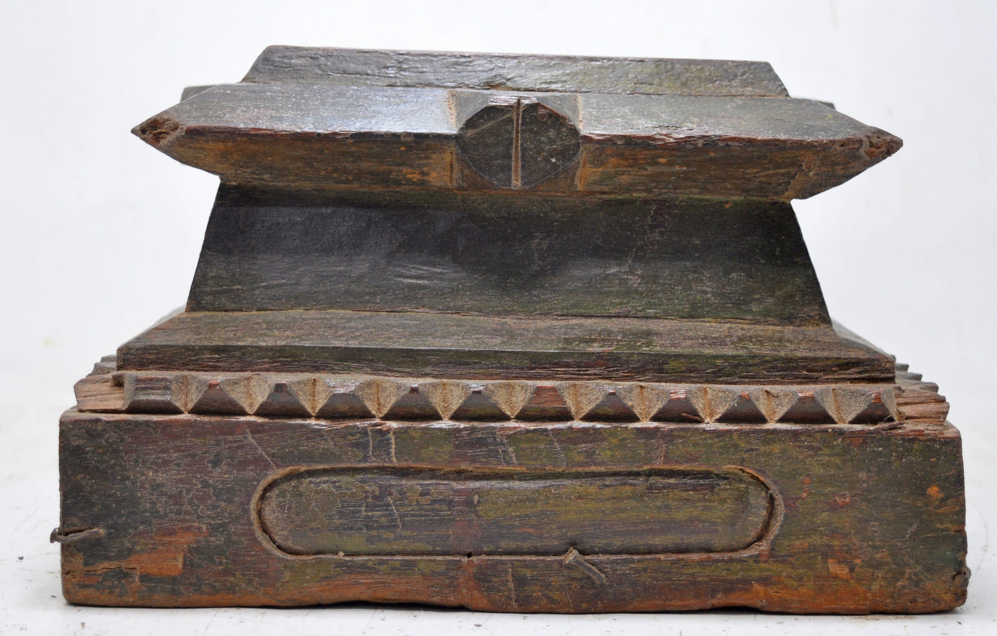 Antique Wooden Pillar Column Base Candle Holder Stand Original Old Fine Hand Carved