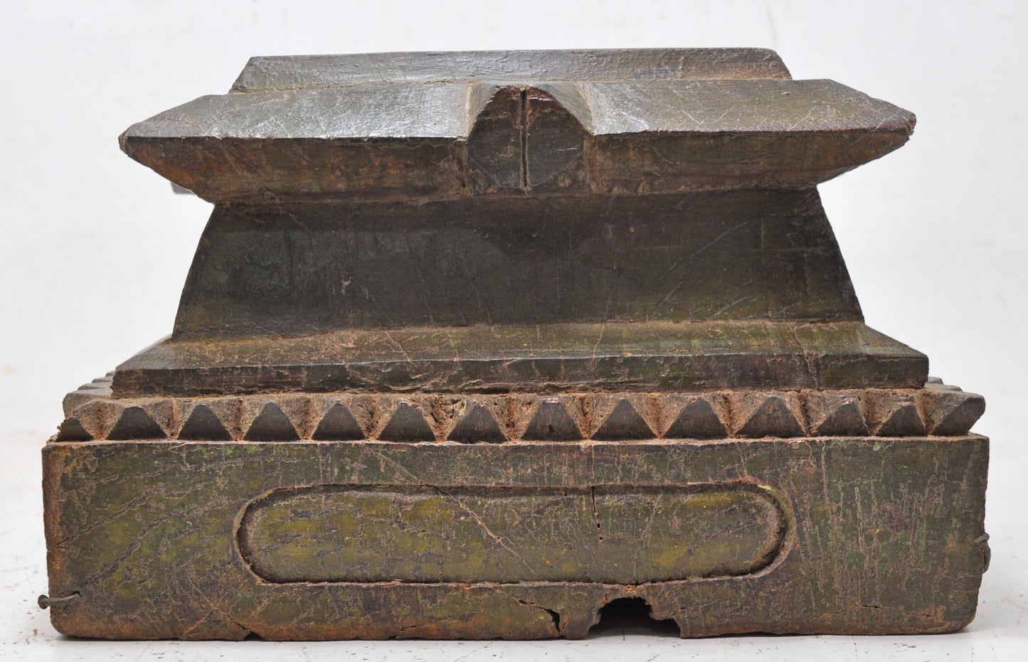 Antique Wooden Pillar Column Base Candle Holder Stand Original Old Fine Hand Carved
