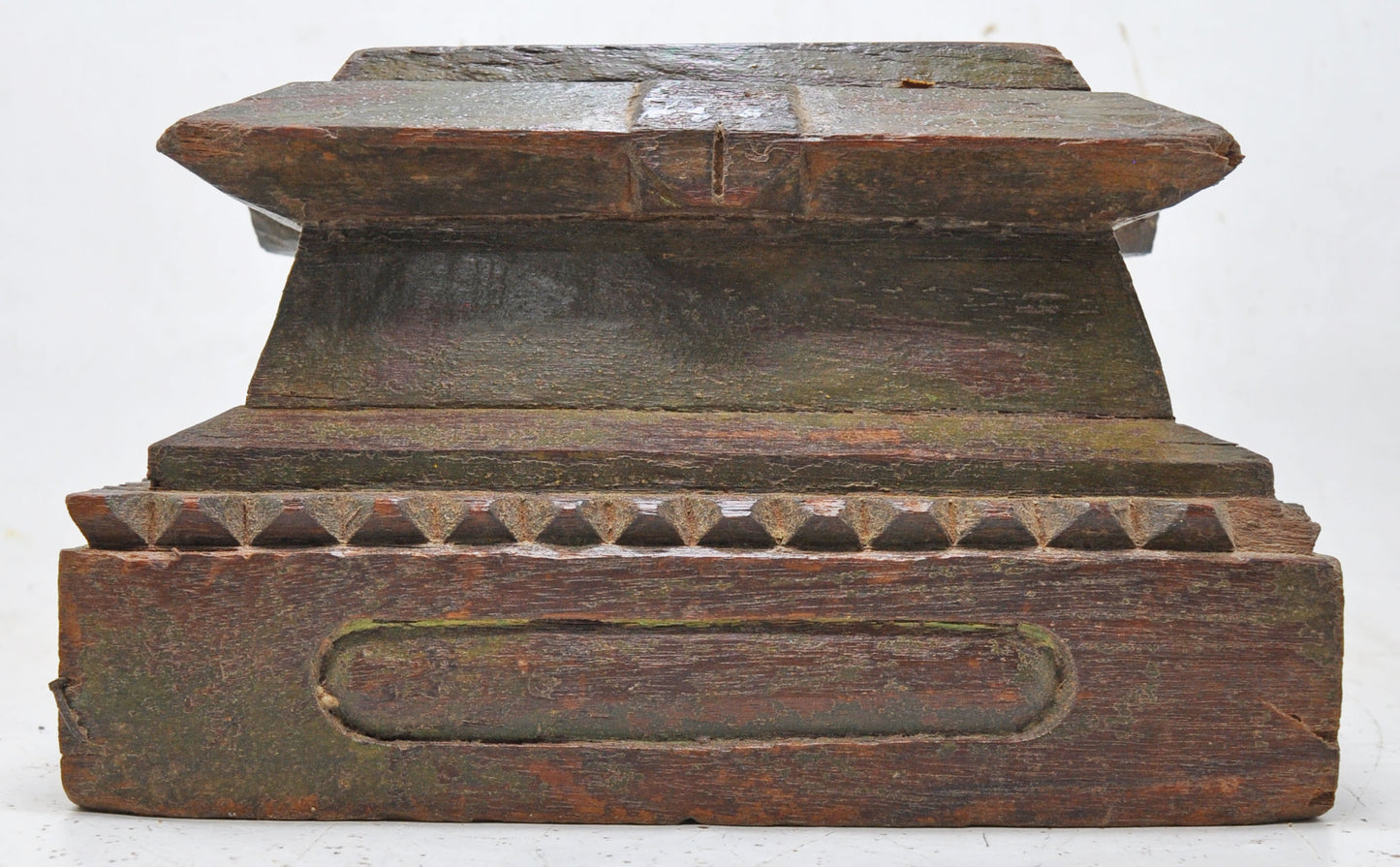 Antique Wooden Pillar Column Base Candle Holder Stand Original Old Fine Hand Carved