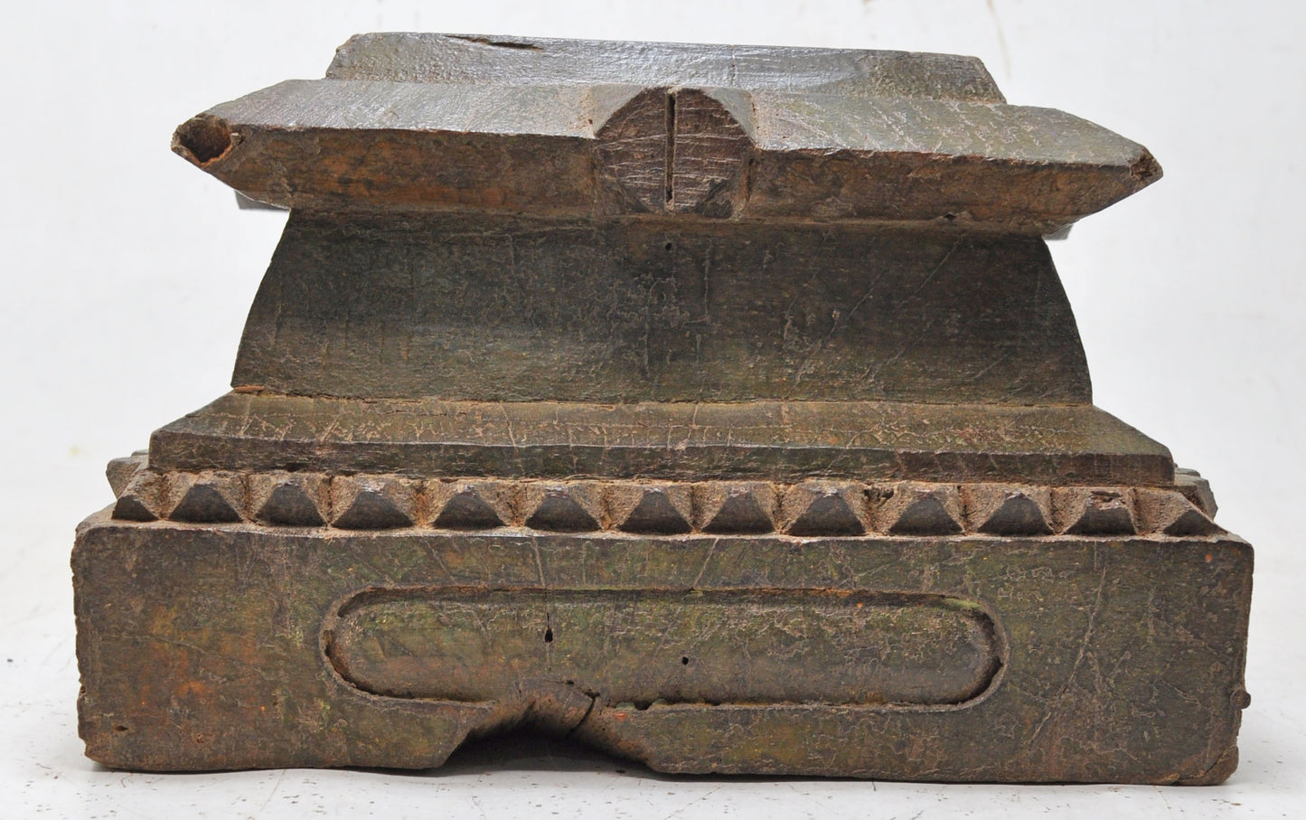 Antique Wooden Pillar Column Base Candle Holder Stand Original Old Fine Hand Carved