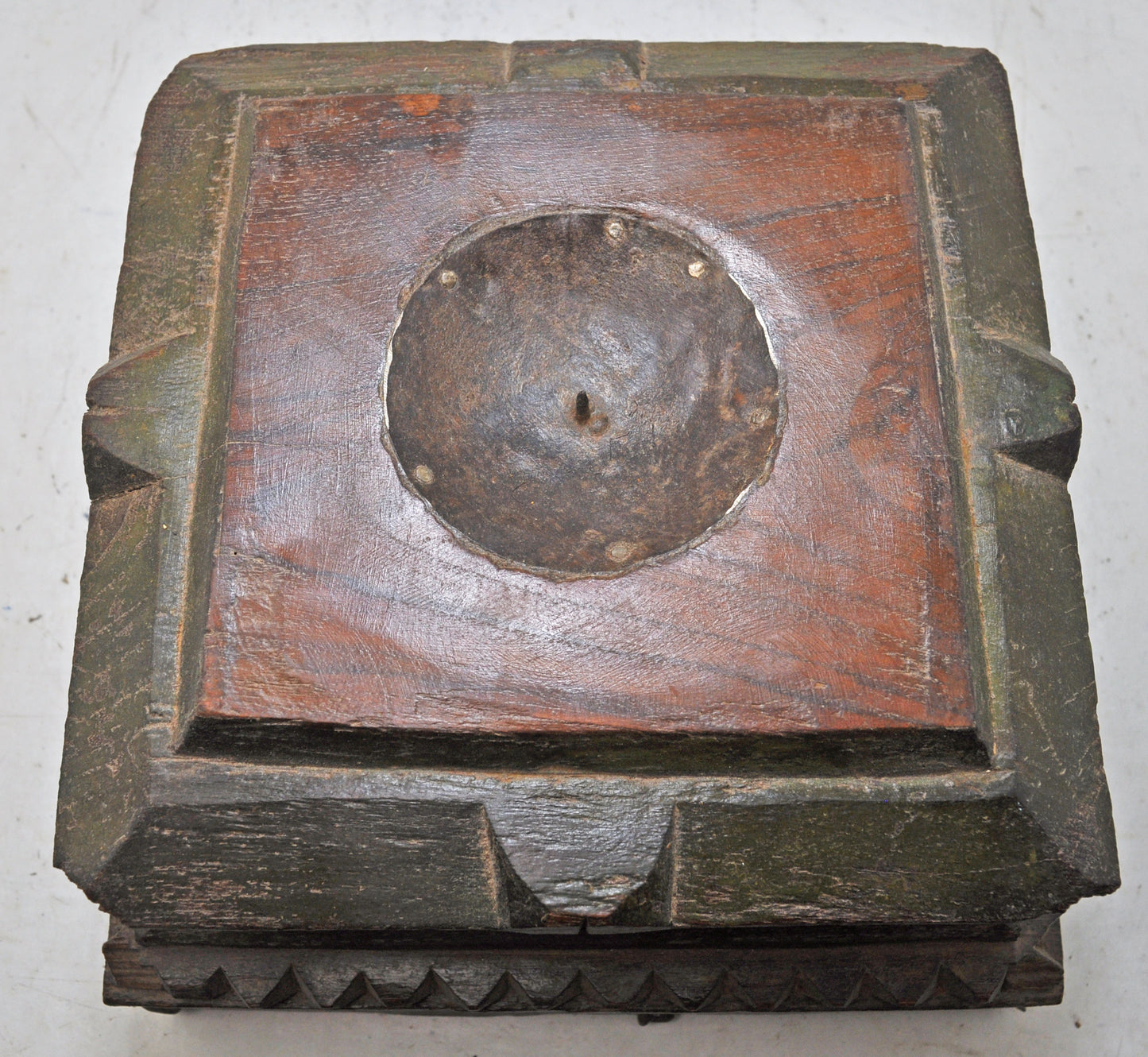 Antique Wooden Pillar Column Base Candle Holder Stand Original Old Fine Hand Carved