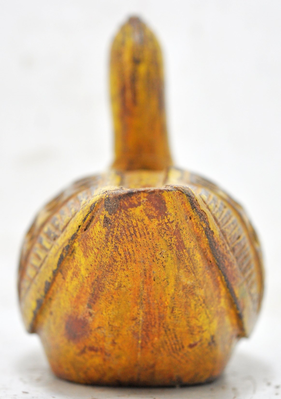 Vintage Wooden Bird Figurine Original Old Hand Carved Painted