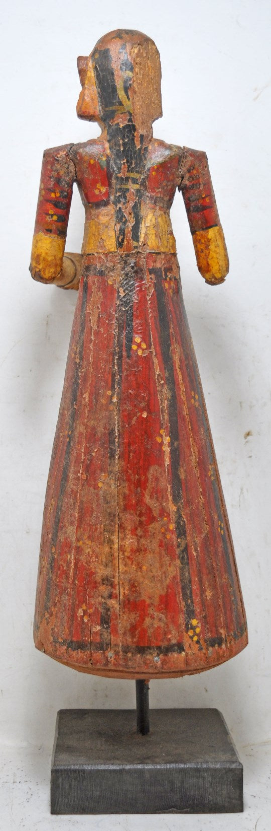 Antique Wooden Goddess Gangaur Idol Figurine Original Old Hand Carved Painted