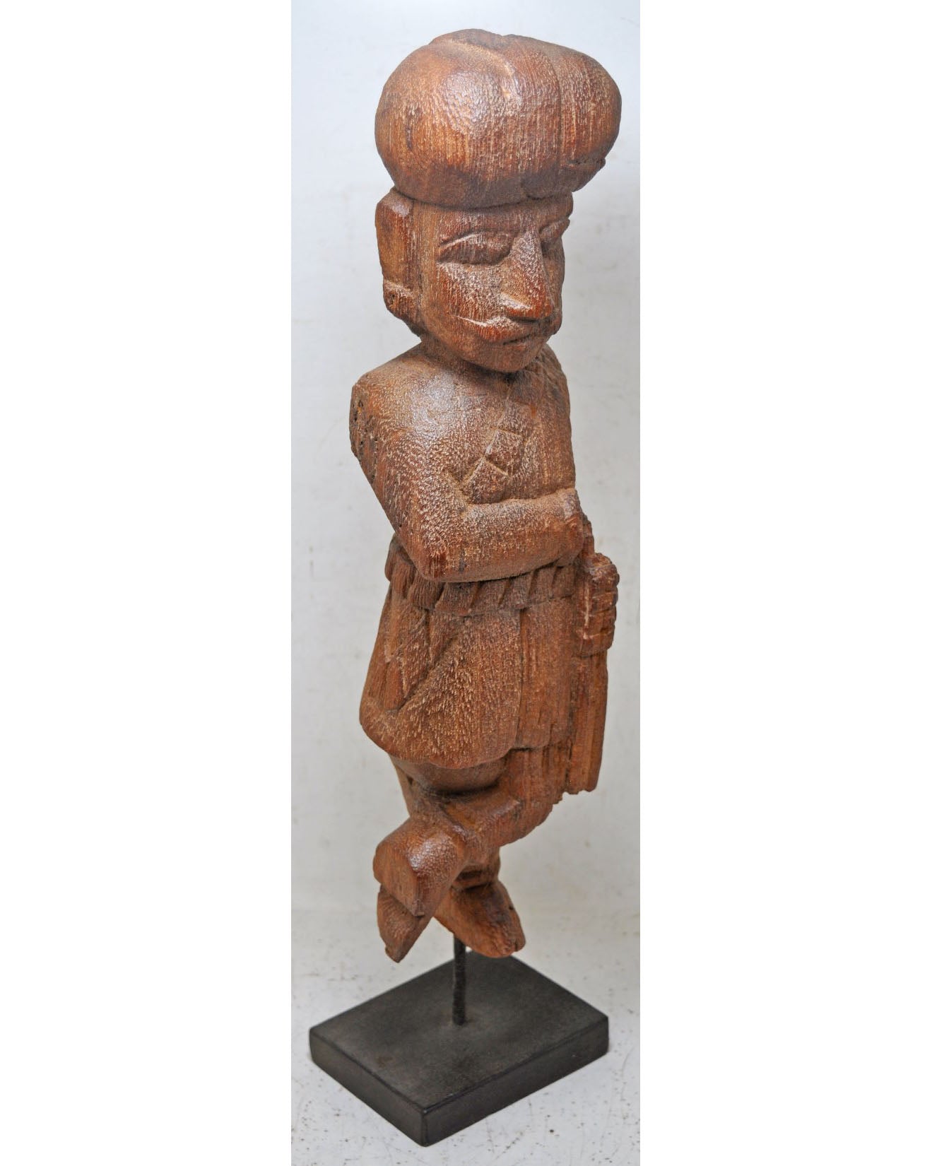 Antique Wooden Large Watchman Statue Figurine Original Old Fine Hand Carved