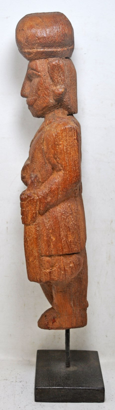 Antique Wooden Large Watchman Statue Figurine Original Old Fine Hand Carved