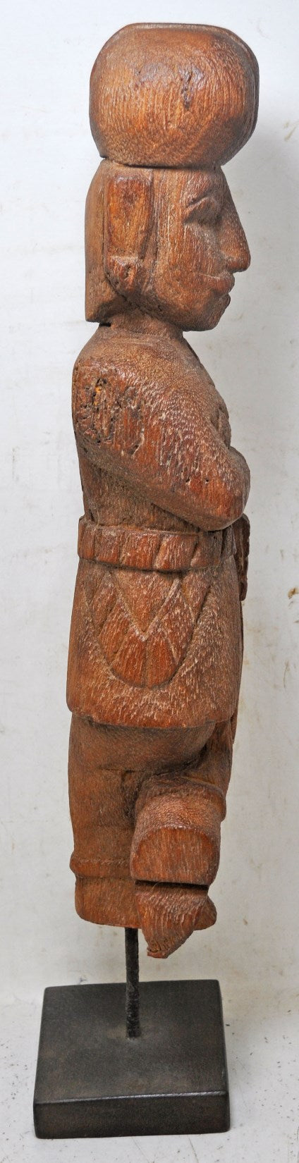 Antique Wooden Large Watchman Statue Figurine Original Old Fine Hand Carved