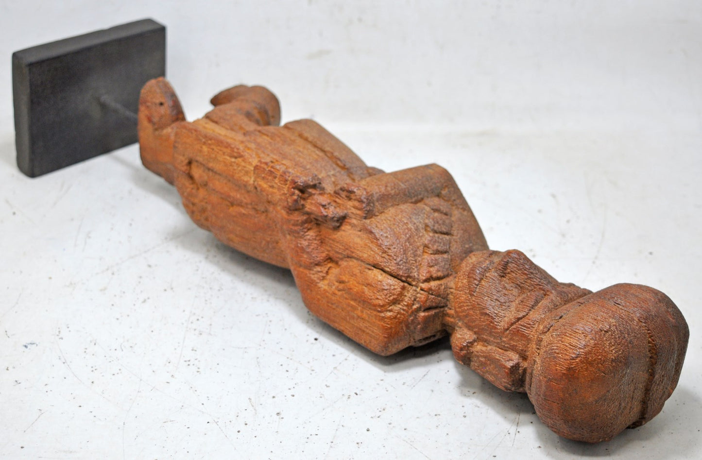 Antique Wooden Large Watchman Statue Figurine Original Old Fine Hand Carved
