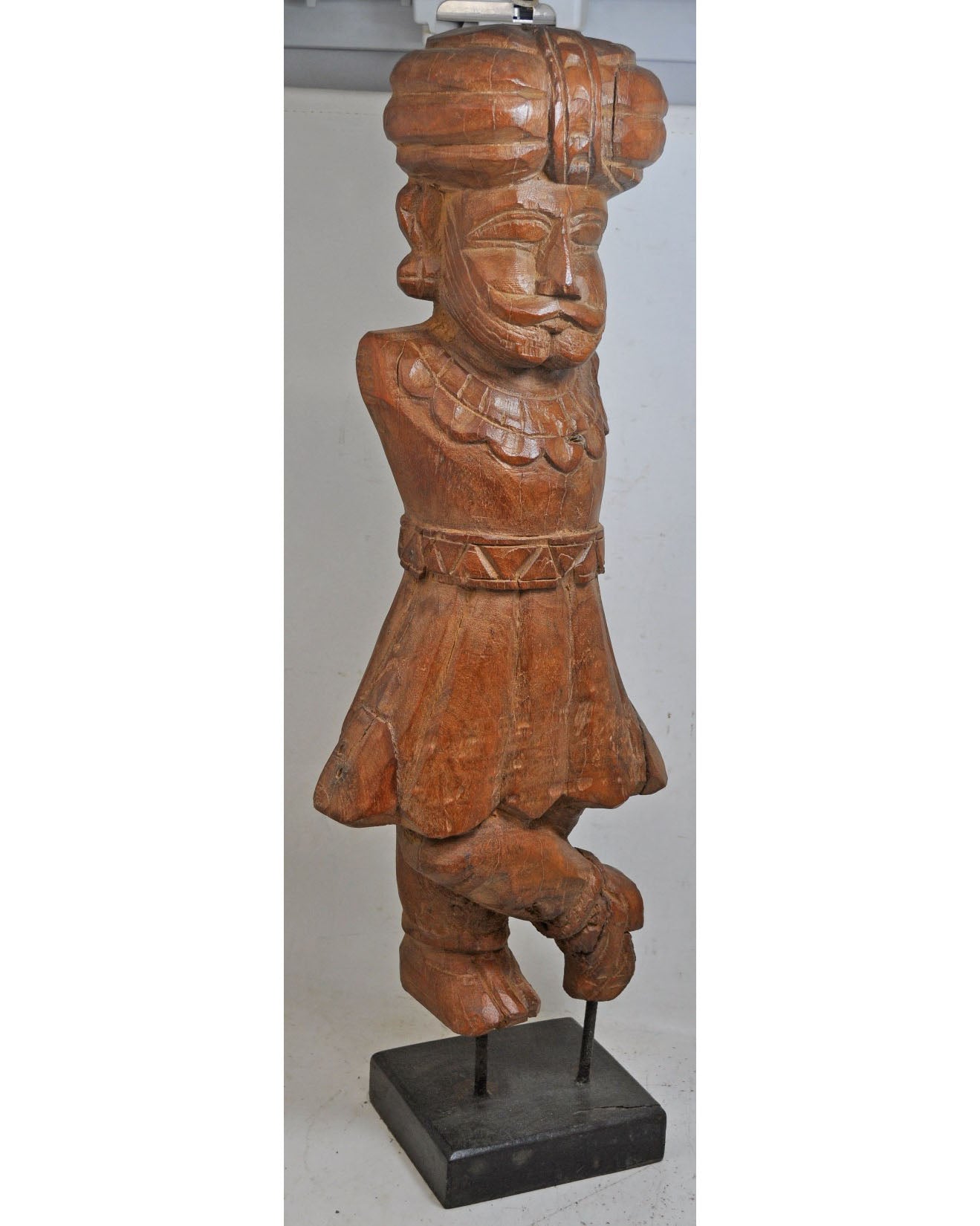 Antique Wooden Large Watchman Statue Figurine Original Old Fine Hand Carved