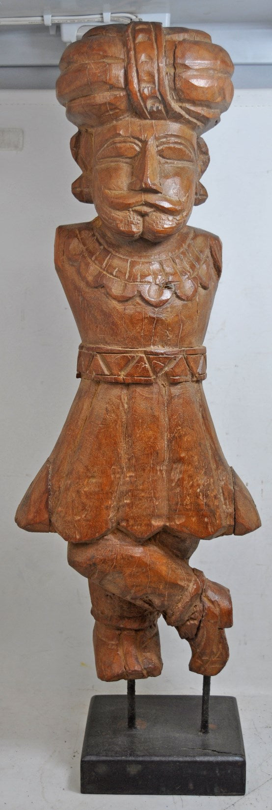 Antique Wooden Large Watchman Statue Figurine Original Old Fine Hand Carved