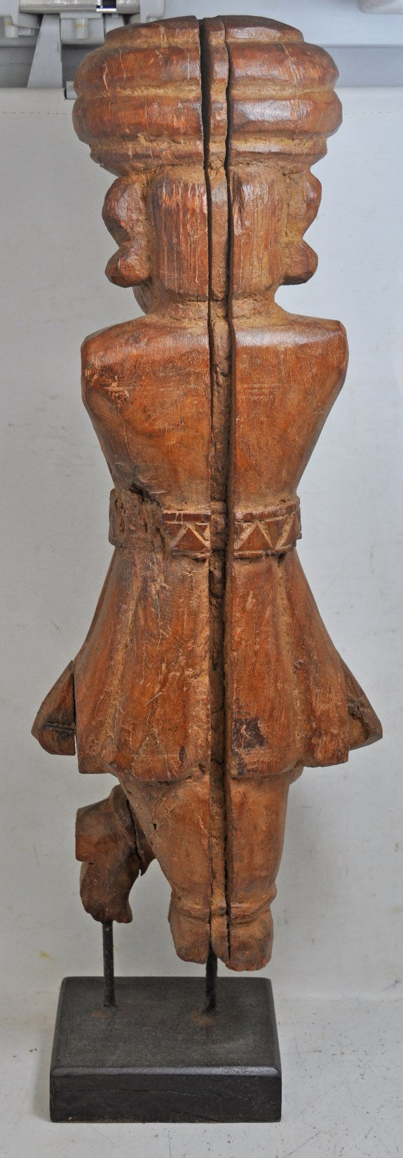 Antique Wooden Large Watchman Statue Figurine Original Old Fine Hand Carved