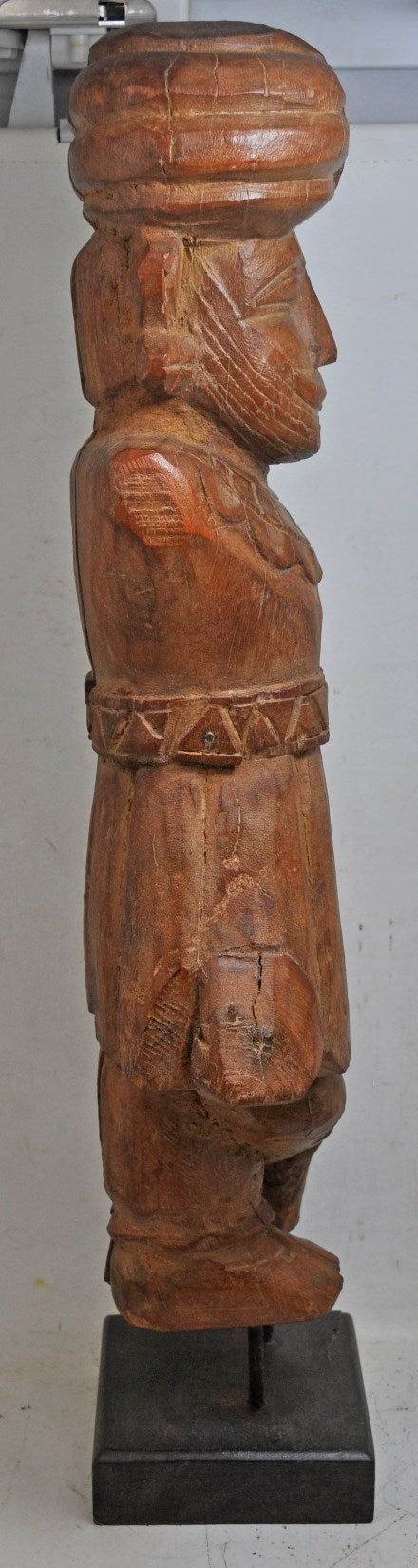 Antique Wooden Large Watchman Statue Figurine Original Old Fine Hand Carved