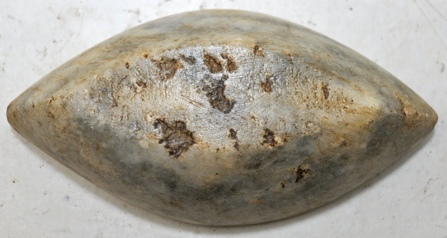 Antique White Marble Oval Opium Water Kharal Bowl Original Old Hand Carved