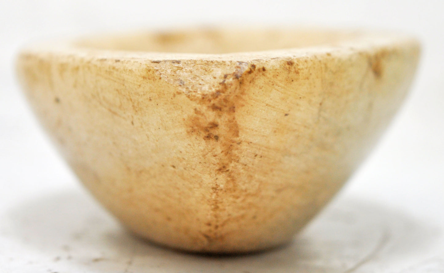 Antique White Marble Oval Opium Water Kharal Bowl Original Old Hand Carved